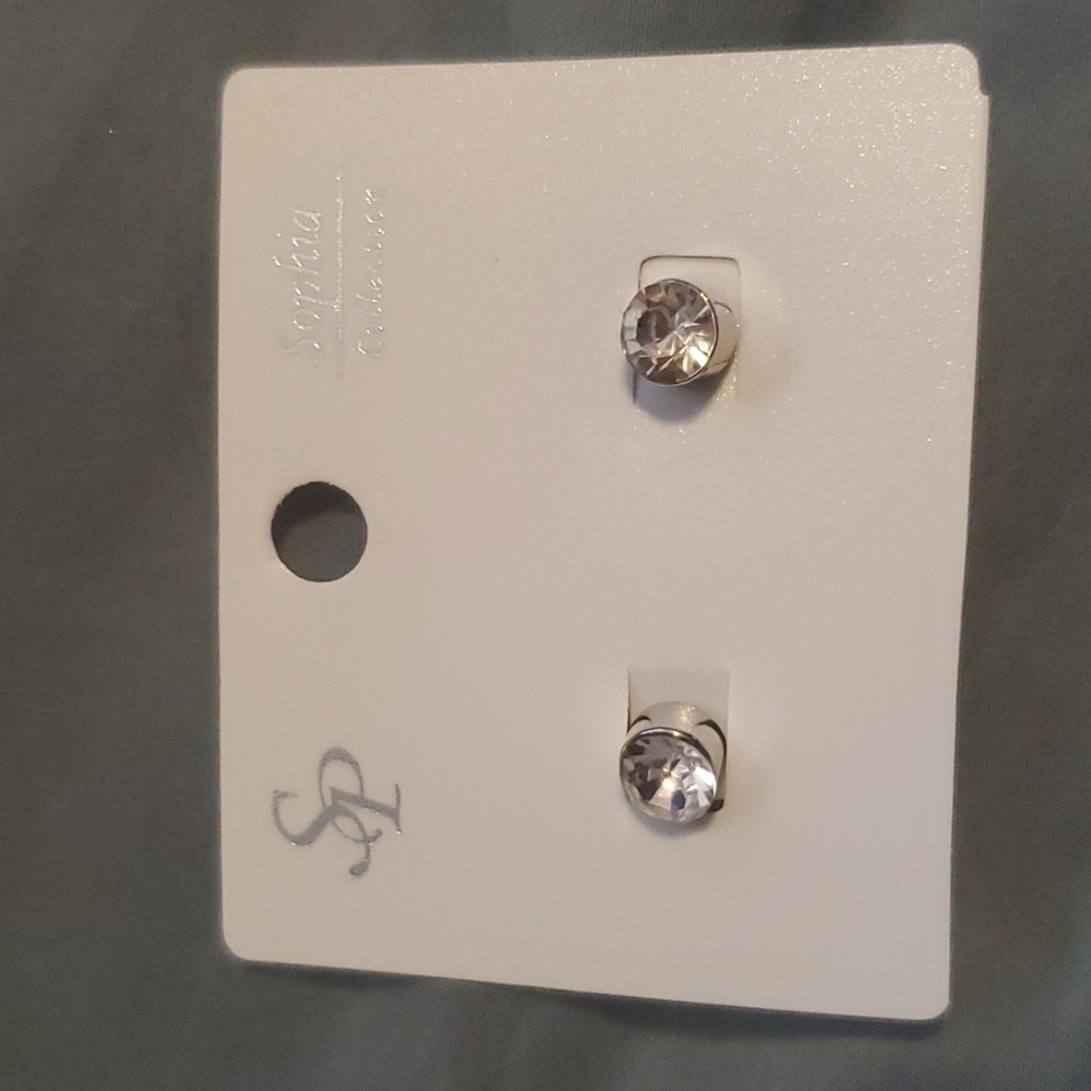 Cubic Zirconia Post Back Earrings
